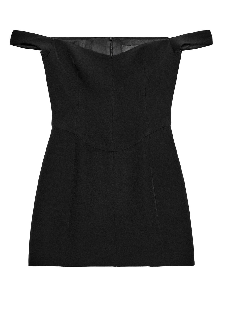 Zara Sweetheart Black Off-Shoulder Mini Dress